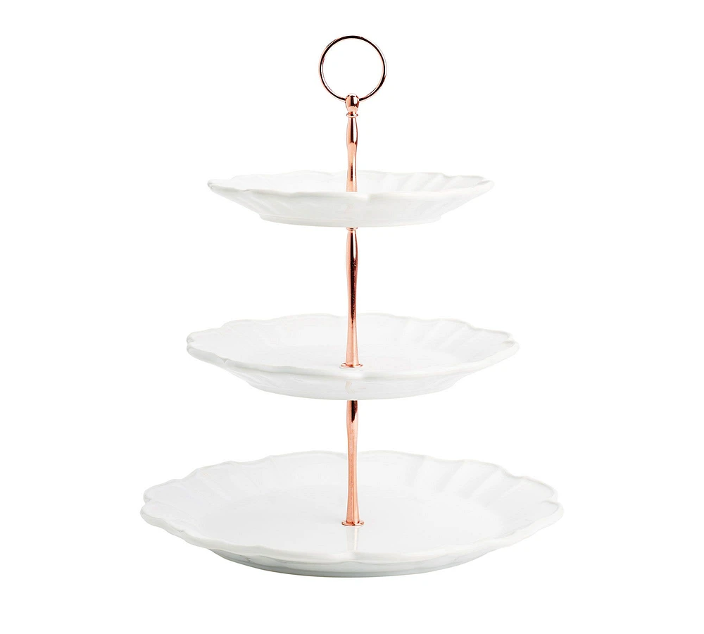 Monique Lhuillier Juliana Scalloped Three Tiered Stand