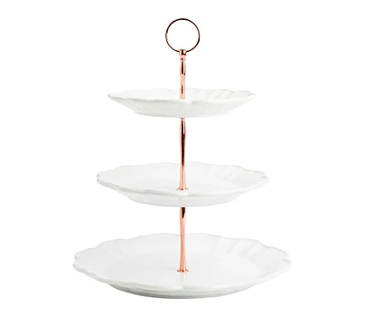 Monique Lhuillier Juliana Scalloped Three Tiered Stand