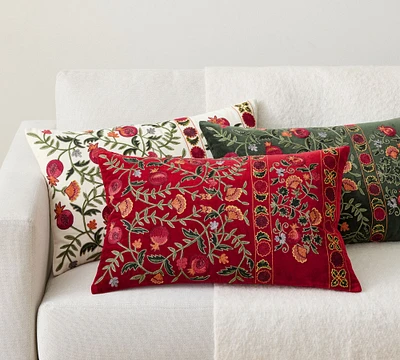 Arabella Embroidered Lumbar Pillow