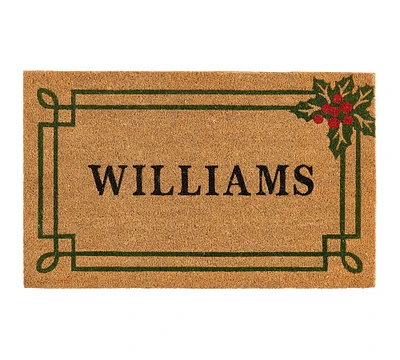 Personalized Holly Frame Doormat