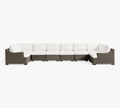 Huntington Wicker Slope Arm  8-Piece U-Shaped Outdoor Sectional (100")