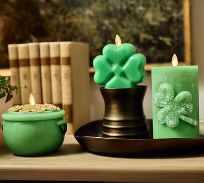 Premium Flickering Flameless Wax St. Patrick's Day Candle