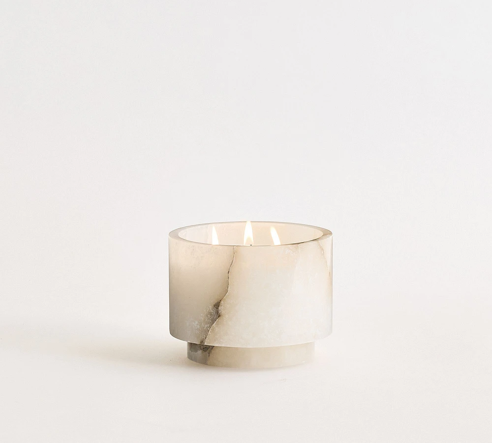 Alabaster Candle - White Floral