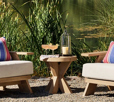 Modern Farmhouse Round Outdoor Side Table (20")