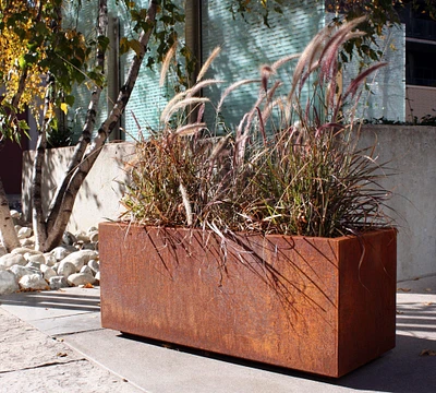 Long Box Outdoor Planters - Corten Steel