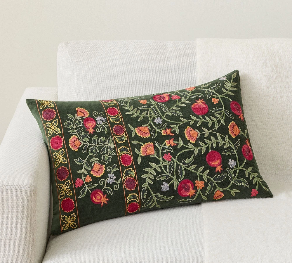 Arabella Embroidered Lumbar Pillow