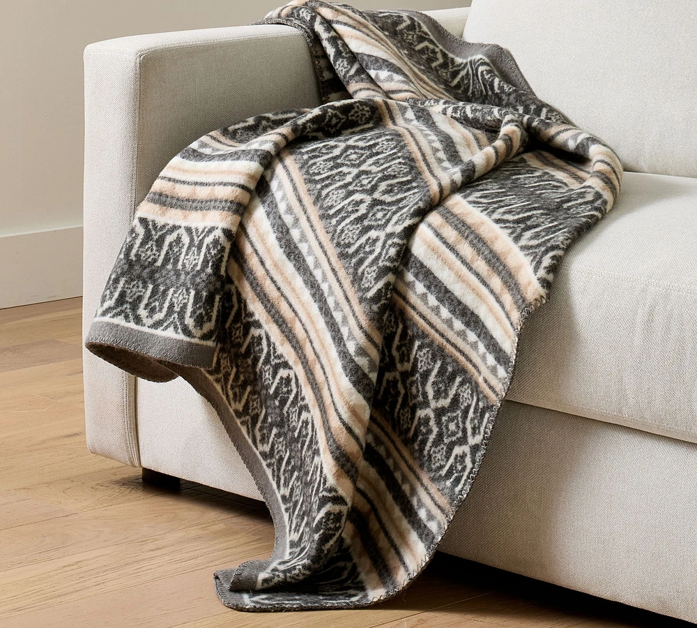 Wool Jacquard Knit Throw