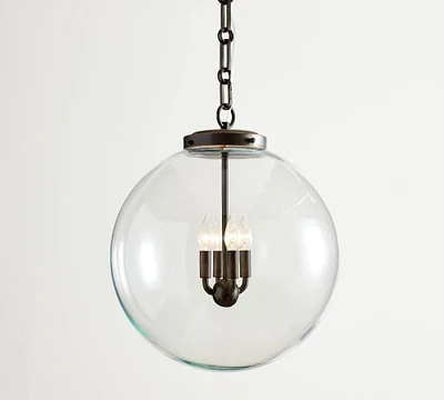 Anthony Recycled Glass Globe Pendant (14"-18")