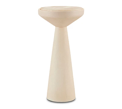 Jaime Round Travertine Accent Table (11")