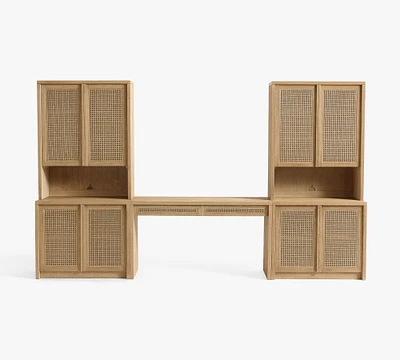 Marina Grand Cane Console Desk Storage (126
