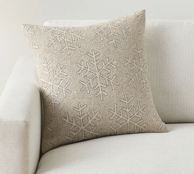 Shimmer Snowflake Embroidered Pillow