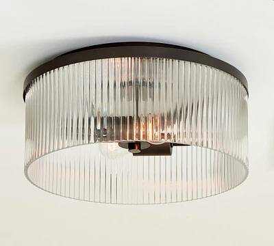 Cooper Ribbed Glass Flush Mount (14")