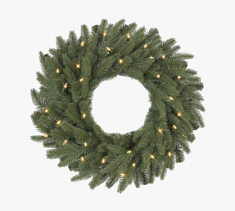 Open Box: Tree Classics by Balsam Hill Lit Faux Kennedy Fir Wreath & Garland