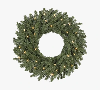 Open Box: Tree Classics by Balsam Hill Lit Faux Kennedy Fir Wreath & Garland