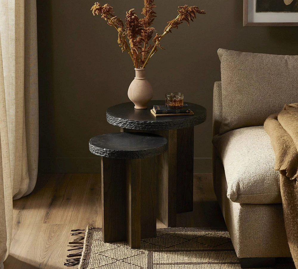 Lolan Round Nesting End Table (14"-19.5")
