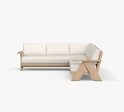 Modern Farmhouse 2-Piece Sofa Outdoor Sectional (134")