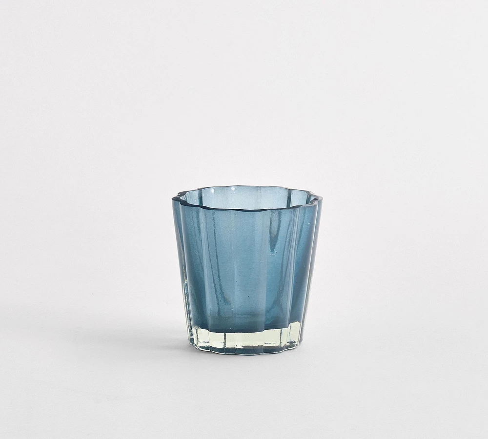 Scalloped Glass Candleholder