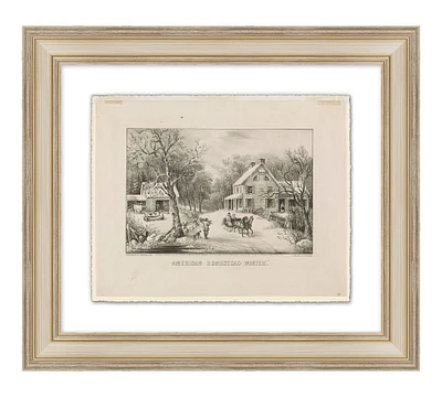 American Homestead Winter Framed Print