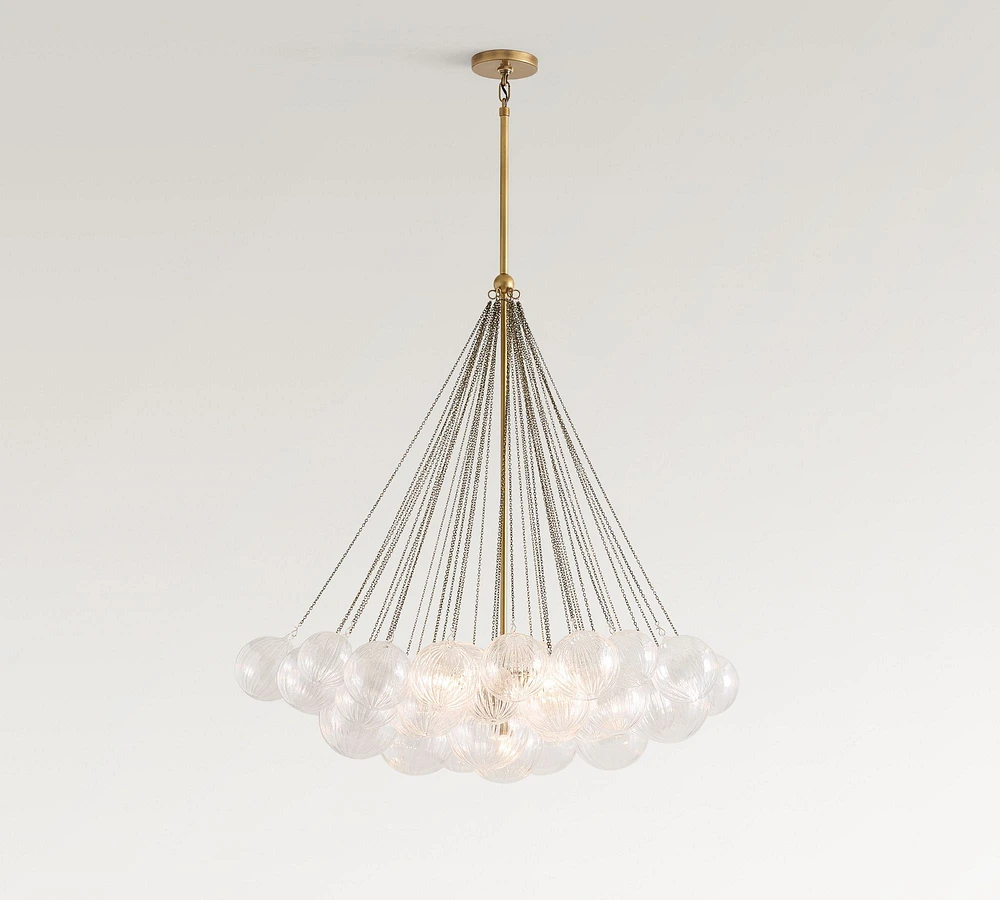 Cooper Glass Bubbled Round Chandelier (28")