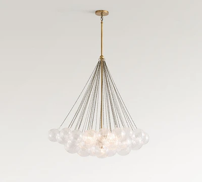 Cooper Glass Bubbled Round Chandelier (28")
