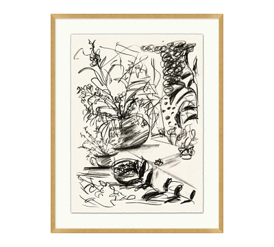 Flora Sketch Study Framed Print