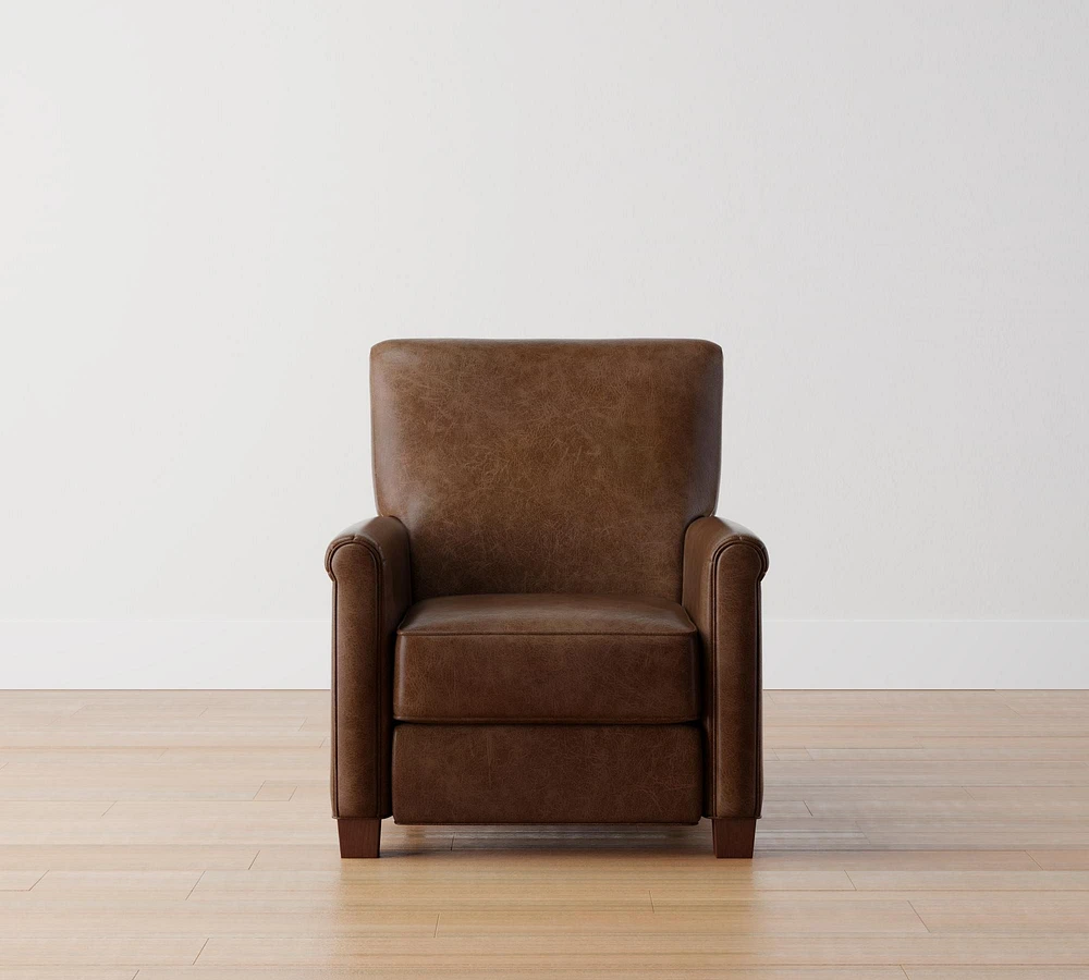 Open Box: Irving Roll Arm Leather Manual & Power Recliner