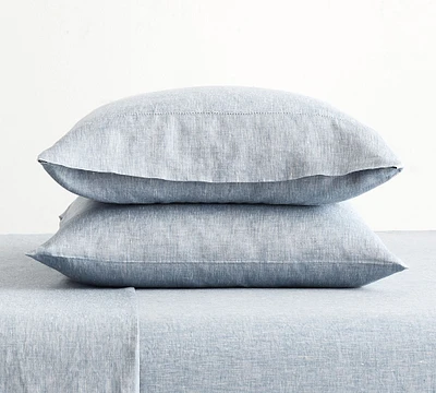 Belgian Flax Linen Hemstitch Pillowcases - Set of 2