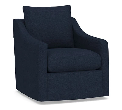 Ayden Slope Arm Slipcovered Swivel Glider