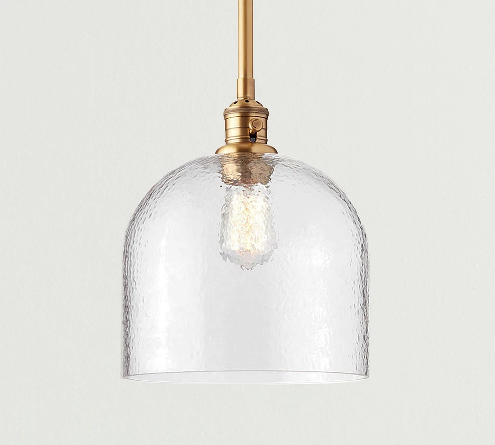 Textured Glass Pole Pendant (6"-10")