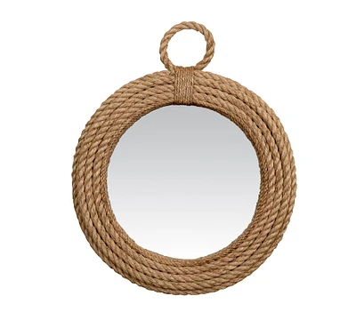 Boulder Rope Frame Round Wall Mirror