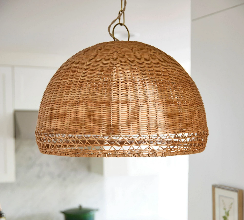 Augustus Round Rattan Pendant (23")