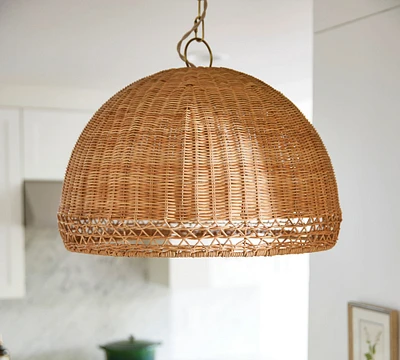 Augustus Round Rattan Pendant (23")