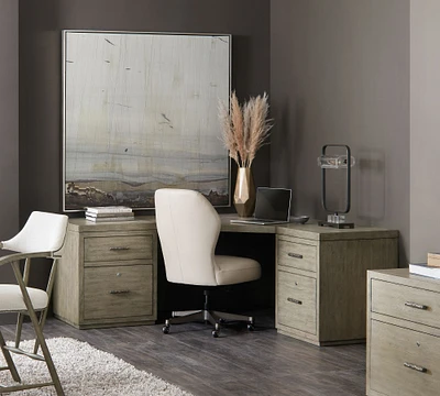 Louville Corner Desk with File Cabinet (85")