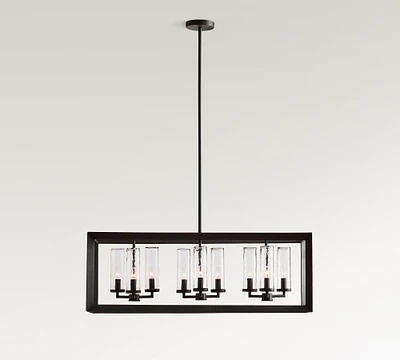 Sonora Outdoor Clear Glass Linear Chandelier (40")