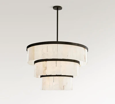 Open Box:Windham Alabaster 3 Tier Chandelier (35")