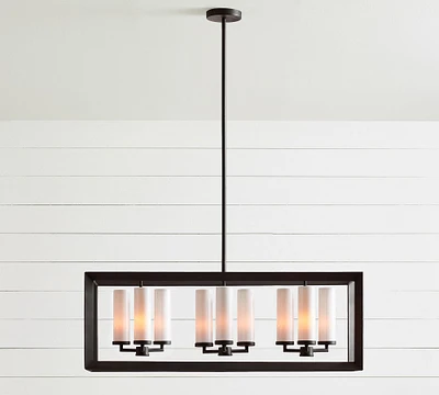 Sonora Outdoor Milk Glass Linear Chandelier (40")