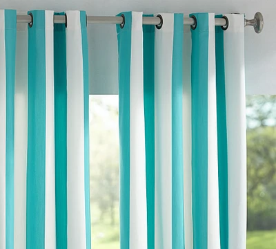 Sunbrella® Awning Striped Grommet Outdoor Curtain