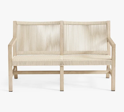 Indio Coastal Mahogany & Rope Outdoor Loveseat (52")