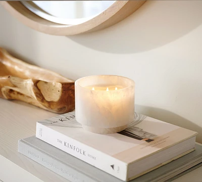 Alabaster Candle - White Floral