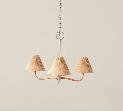 Dayna Round Rattan Chandelier (30")