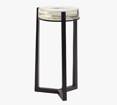 Cori Round Recycled Glass Accent Table (10")