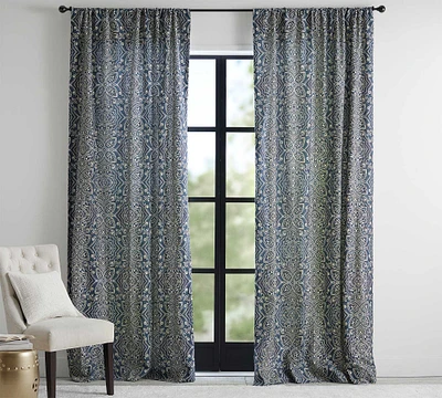 Open Box: Emina Print Blackout Linen/Cotton Rod Pocket Curtain