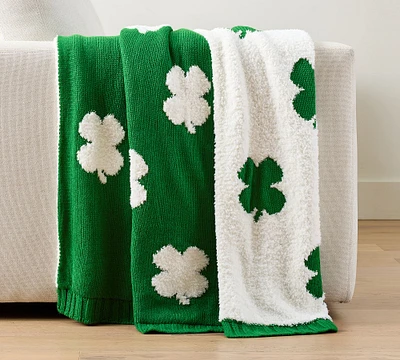 Four Leaf Clover Jacquard Knit Throw