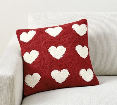 Heart Jacquard Knit Pillow