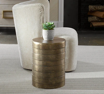 Earle Round Metal Accent Table (13.5")