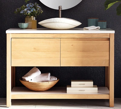 Rilen Sunrise 48” Handcrafted Single Vanity with Glass Sink