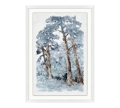Blue Winter Trees Framed Print