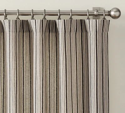 Open Box: Ticking Stripe Print Curtain