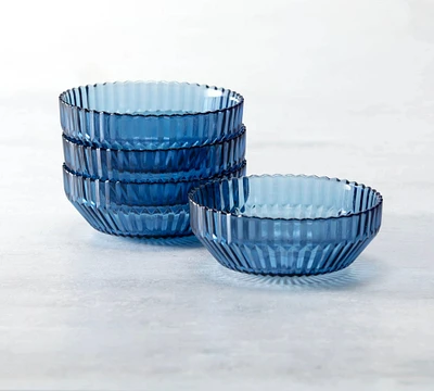 Fluted Glass Coupe Bowl - Set of 4