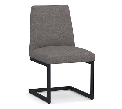 Classic Upholstered Metal Cantilever Dining Chair